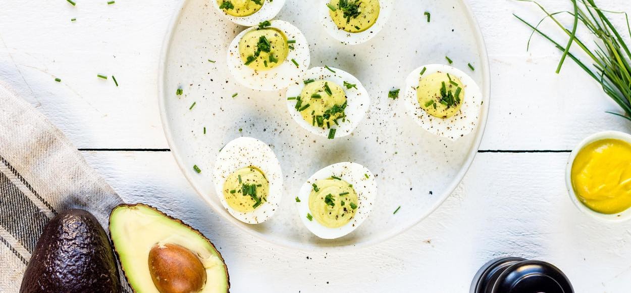Avocado devilled eggs