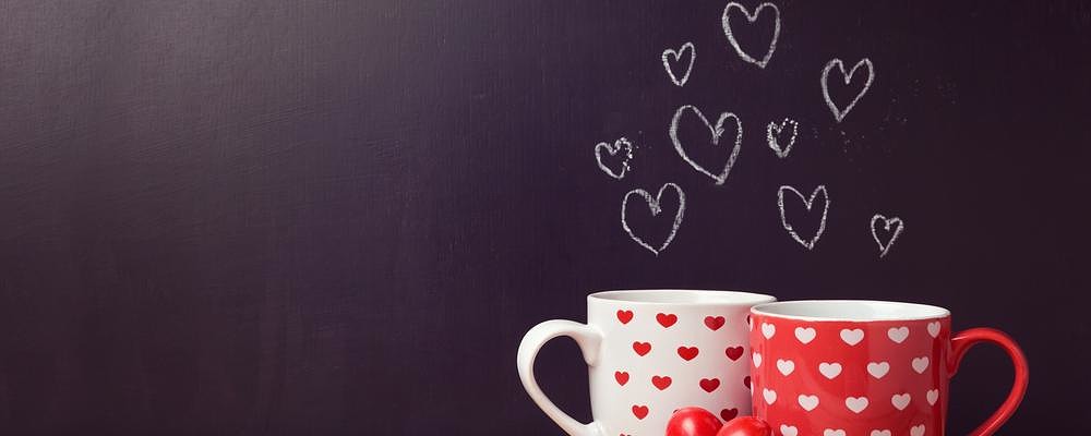 Cups with hearts