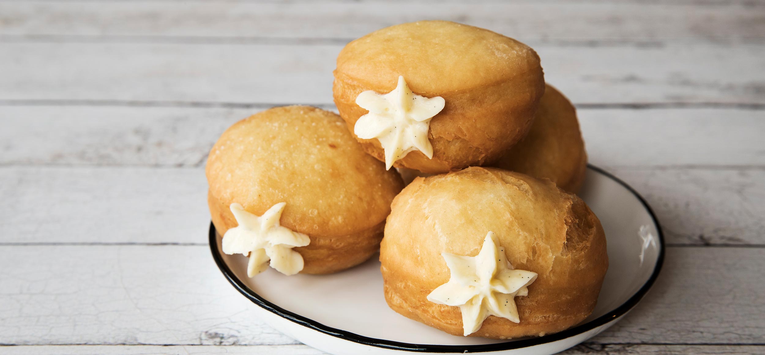 Doughnuts with vanilla custard