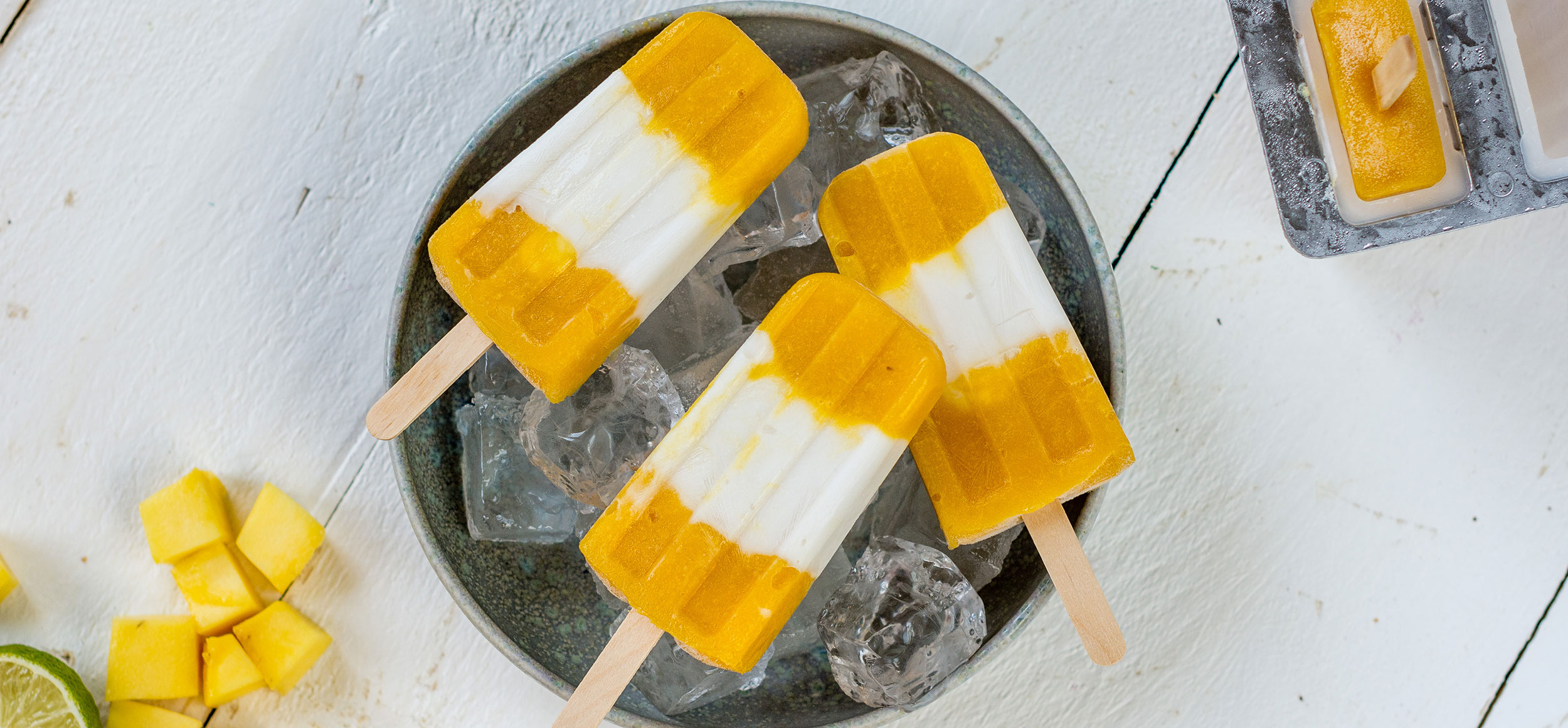 Mango lassi popsicles